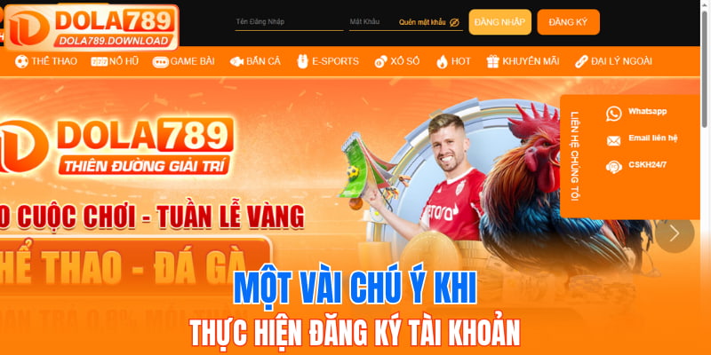 Một vài chú ý khi thực hiện đăng ký tài khoản